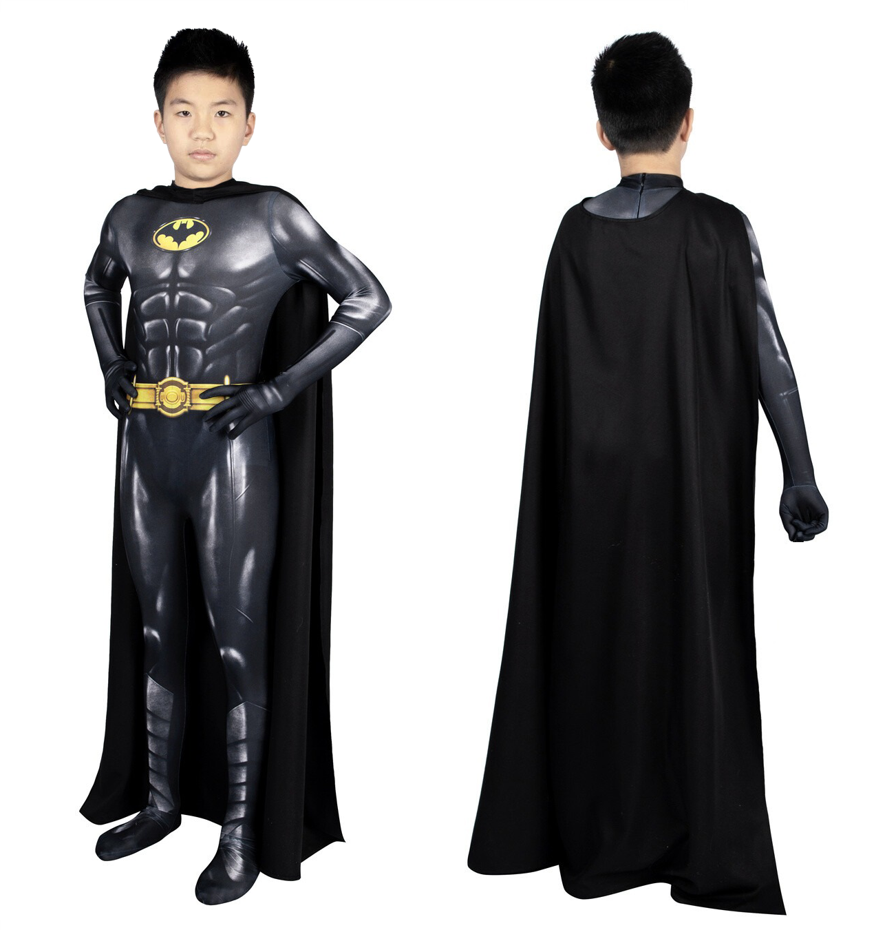 Fantasia Infantil Clássico Michael Keaton Com Capa Traje Cosplay Crianças