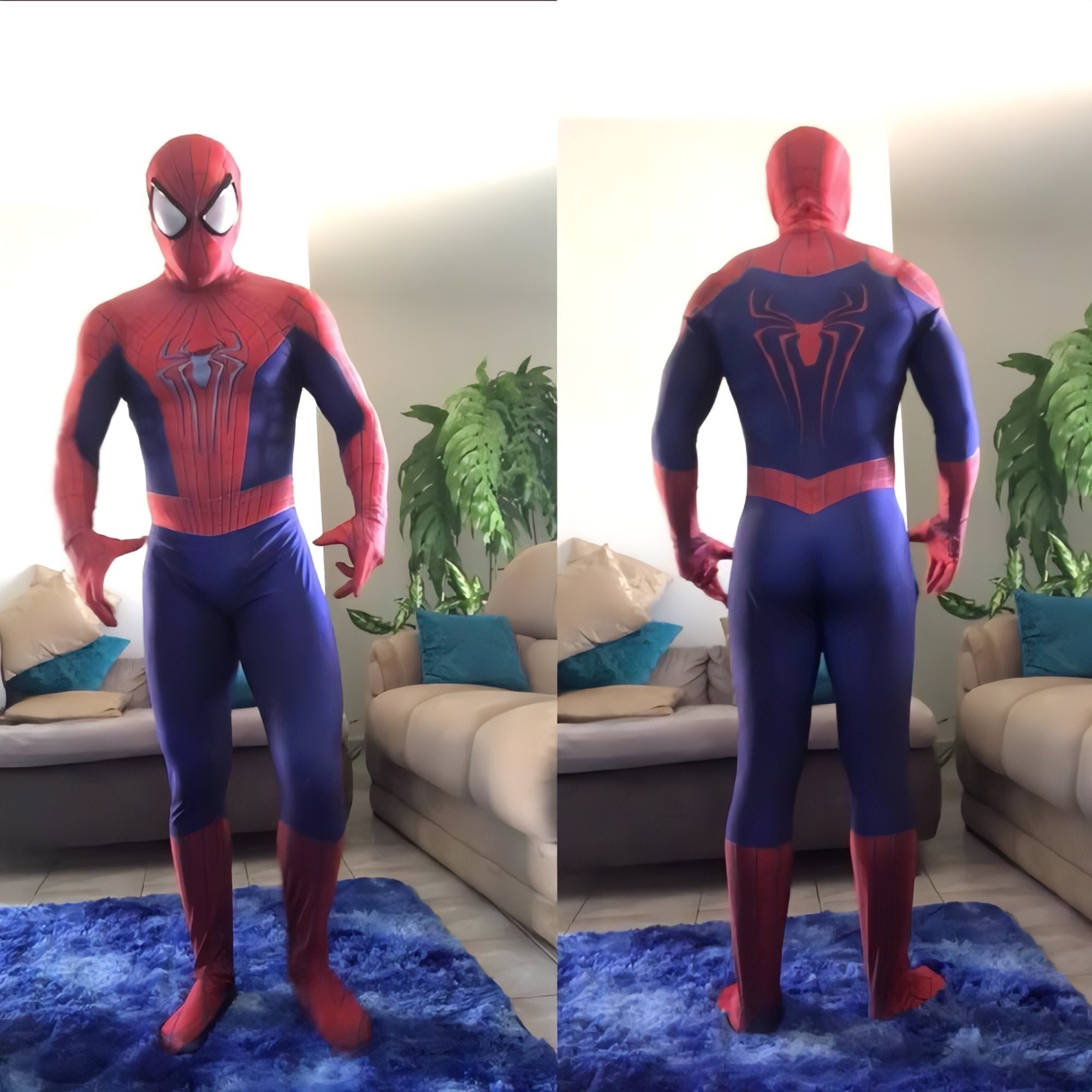 Fantasia Masculina Espetacular Homem Aranha Adulto Cosplay Traje Luxo Andrew Garfield