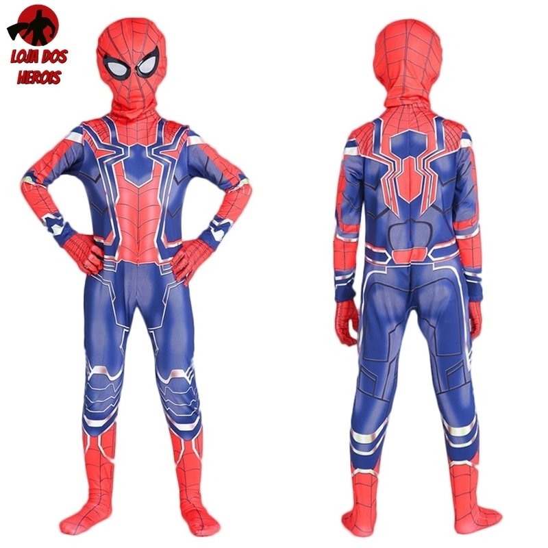 Fantasia Cosplay Heróis Infantil Homem Aranha de Ferro Vingadores