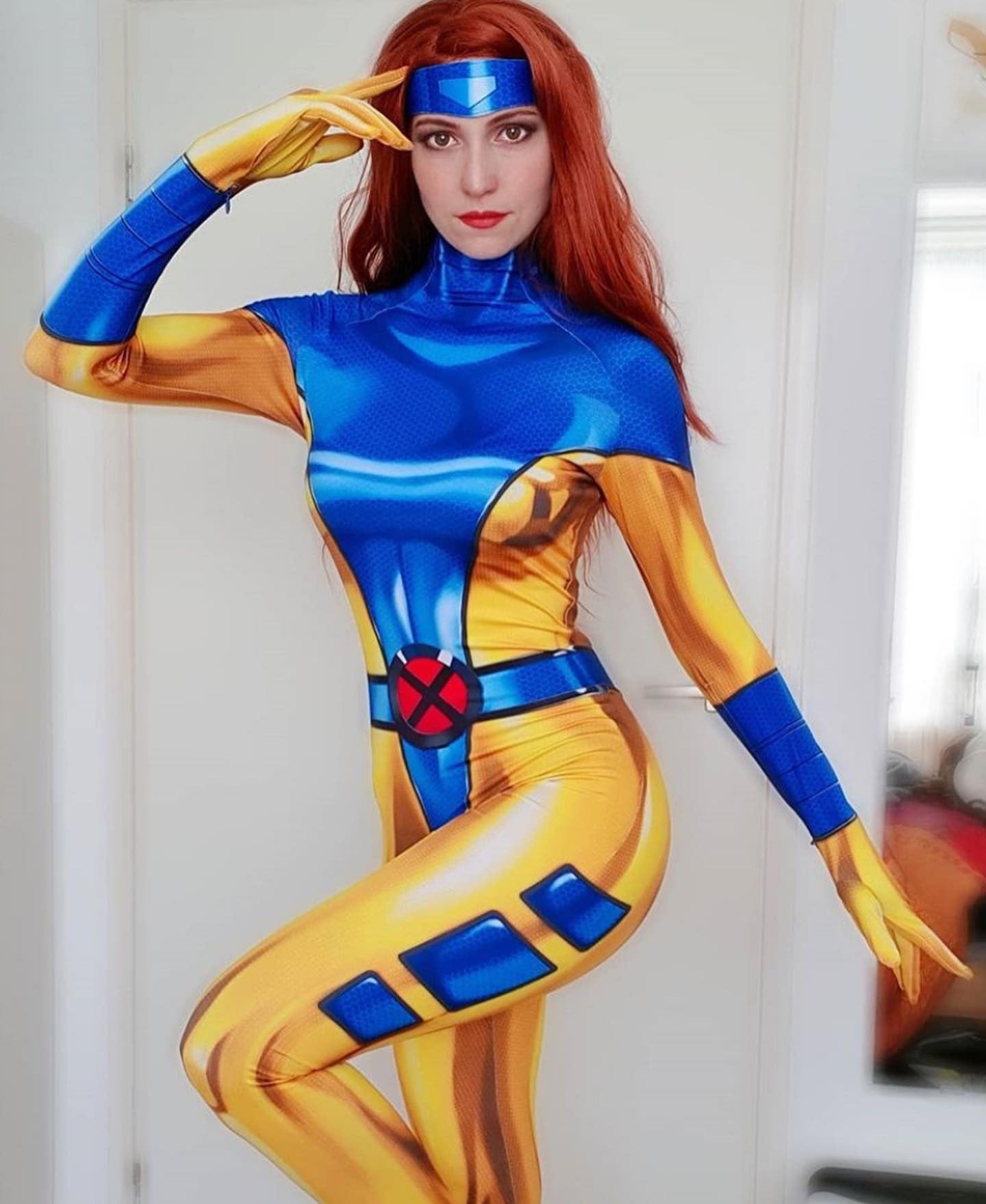 Fantasia Jean Grey Versão Clássica Feminina Cosplay Traje Luxo X- MEN Desenho