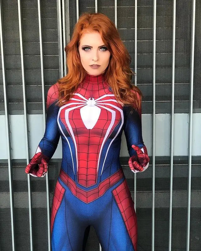 Fantasia Homem Aranha PS4 Game Feminina Para Mulheres Vários modelos e Tamanhos Adulto Festas