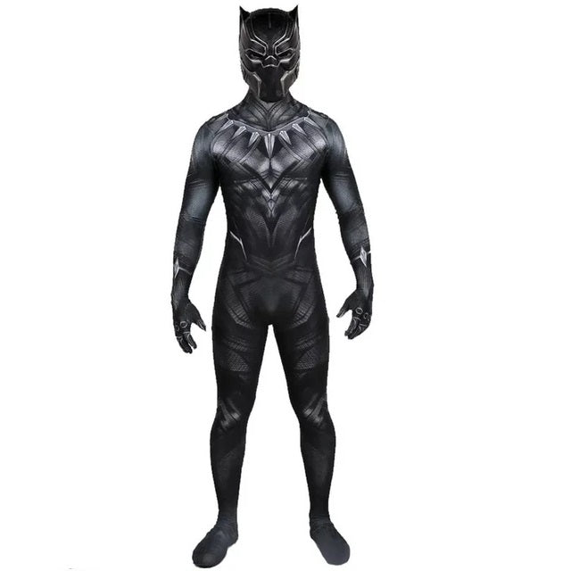 Fantasia Pantera Negra Filme + Máscara Cosplay Traje Profissional Adulto e Infantil