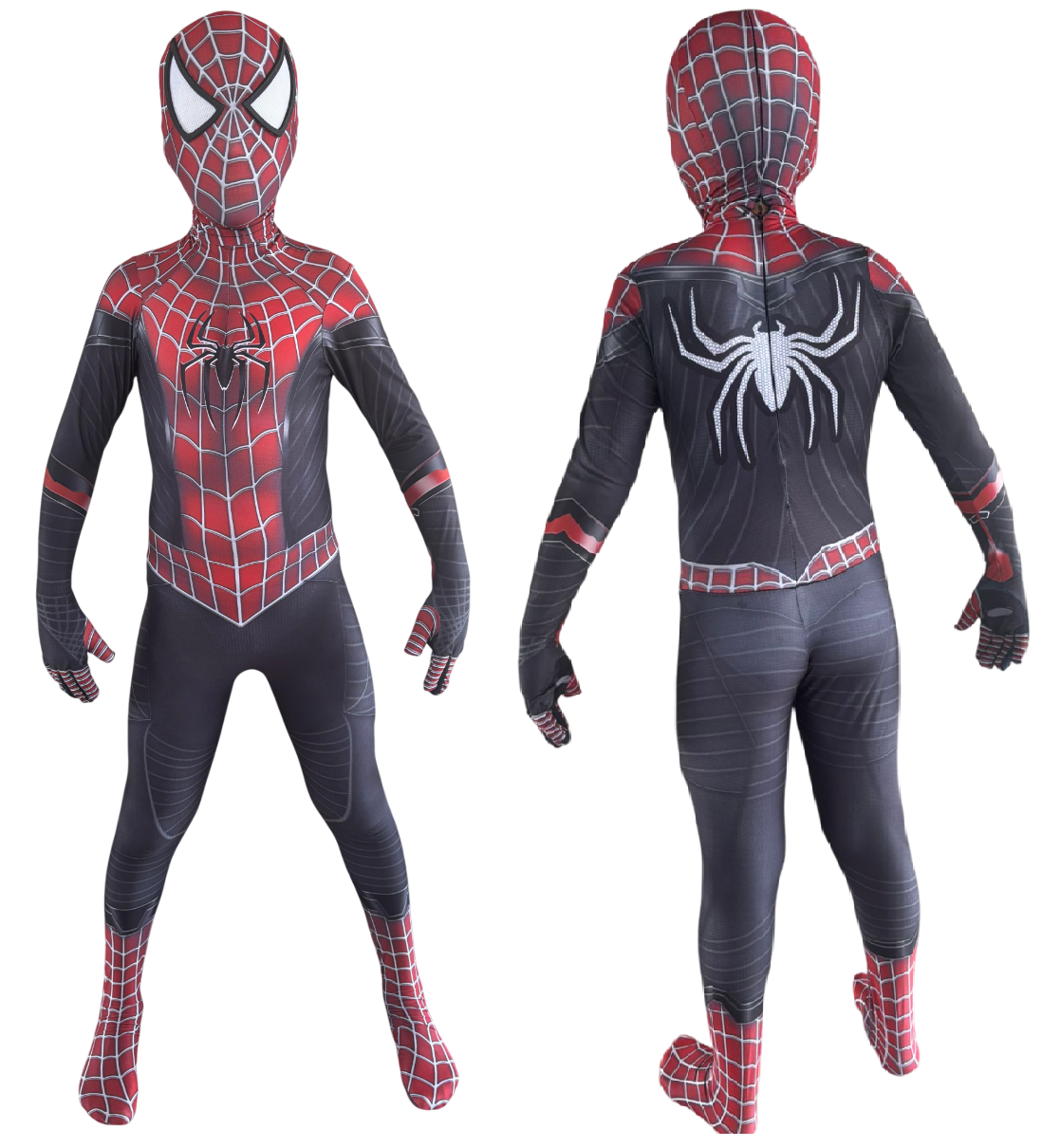 Fantasia Cosplay Tobey Híbrido Clássico Vermelho e Preto Infantil Homem-Aranha Traje Luxo (cópia)