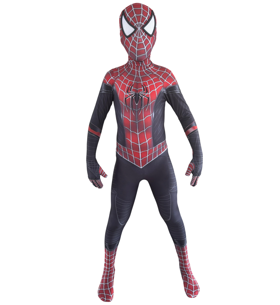 Fantasia Cosplay Tobey Híbrido Clássico Vermelho e Preto Infantil Homem-Aranha Traje Luxo (cópia)