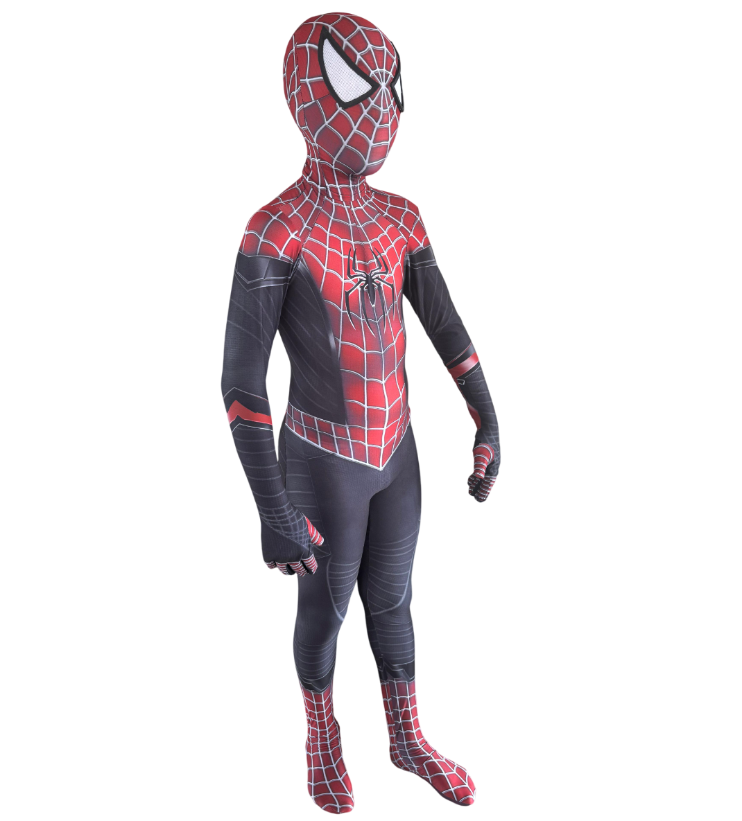 Fantasia Cosplay Tobey Híbrido Clássico Vermelho e Preto Infantil Homem-Aranha Traje Luxo (cópia)