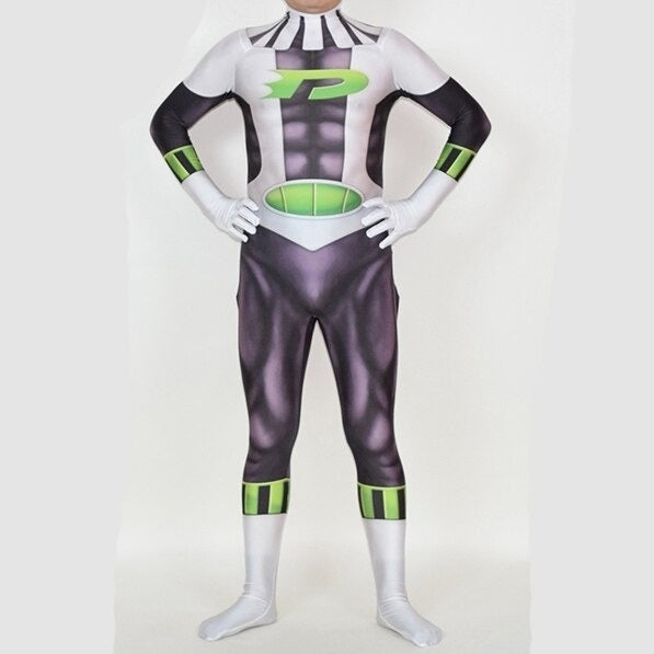 Fantasia Masculina Danny Phantom Desenho Adulto Cosplay Traje Luxo