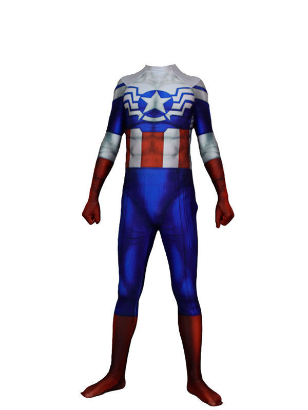 Fantasia Masculina Capitão América Hq Adulto Cosplay Traje Luxo