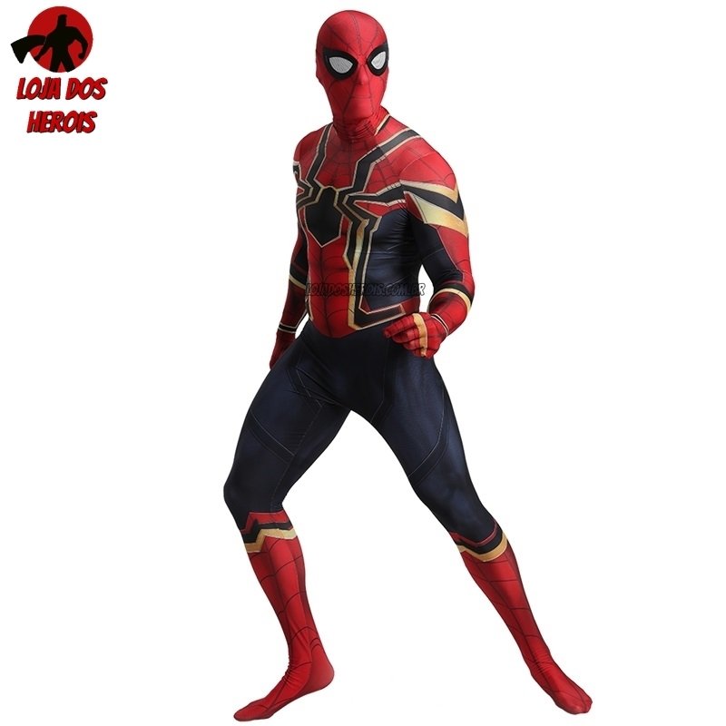 Fantasia Cosplay Heróis Aranha De Ferro Vingadores Masculina Eventos Festa