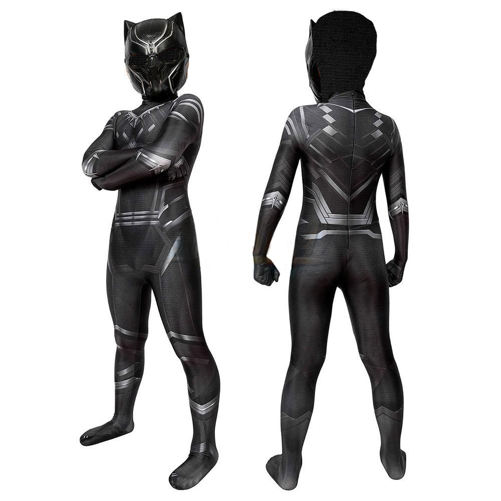 Fantasia Infantil Pantera Negra Filme + Máscara Cosplay Traje Crianças